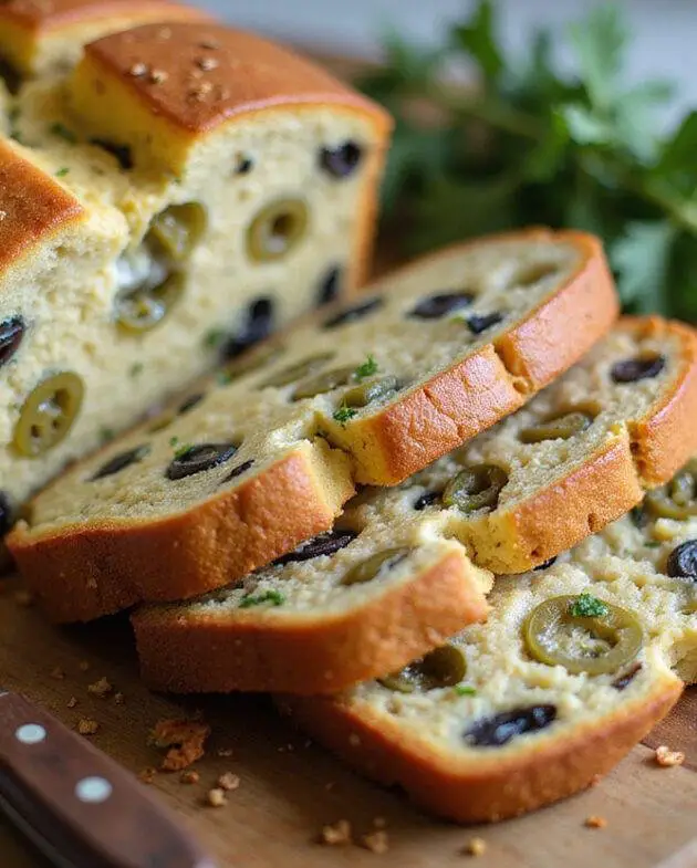 Tranches de Cake Lardons Olives Vertes ou Noires, savoureuses et prêtes à être servies.