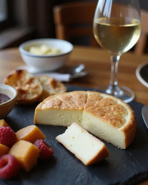 Présentation artistique du fromage Brie de Meaux avec des accompagnements, parfaite pour une dégustation.