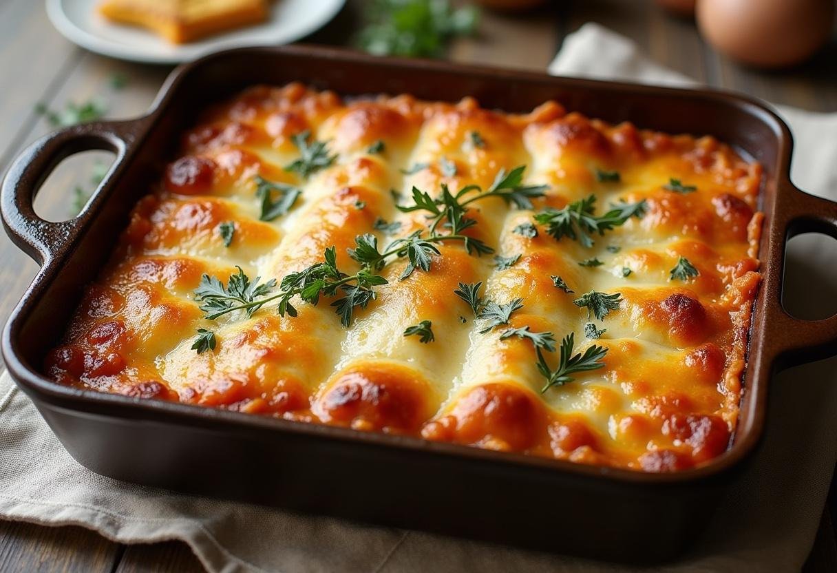 Lasagnes Butternut Champignons terminées, parfaites pour les réunions d'automne.