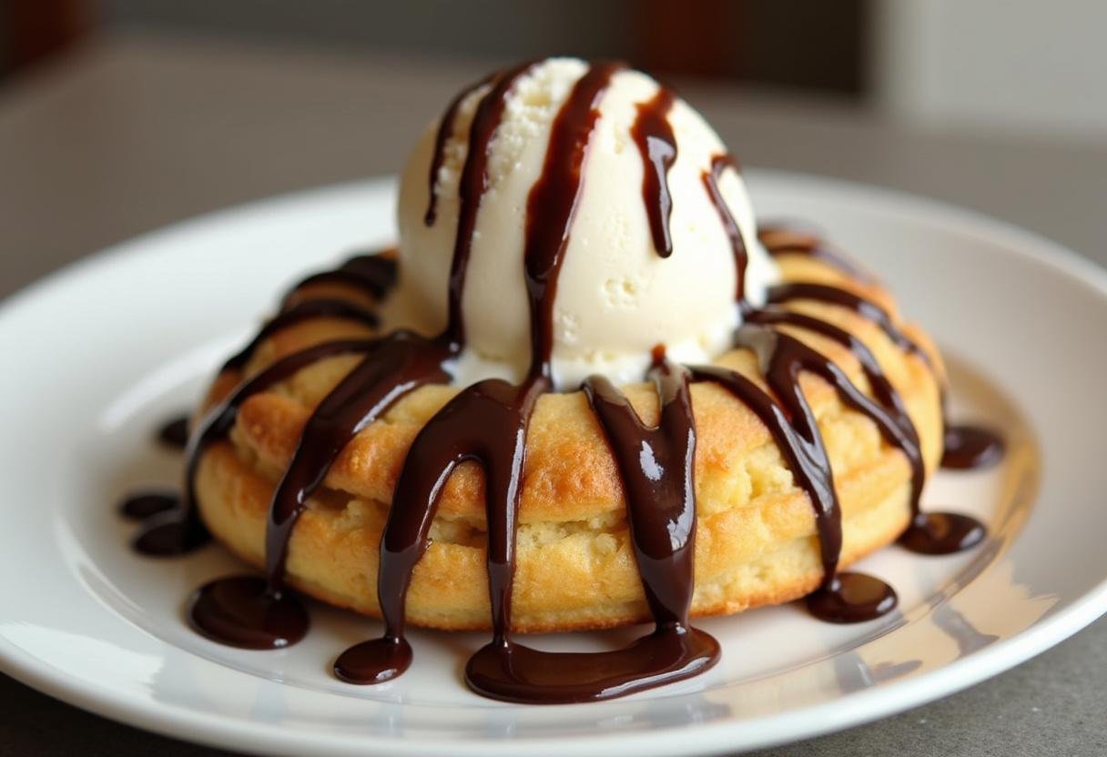 Maxi Cookie Air Fryer doré et cuit à la perfection, prêt à être dégusté.