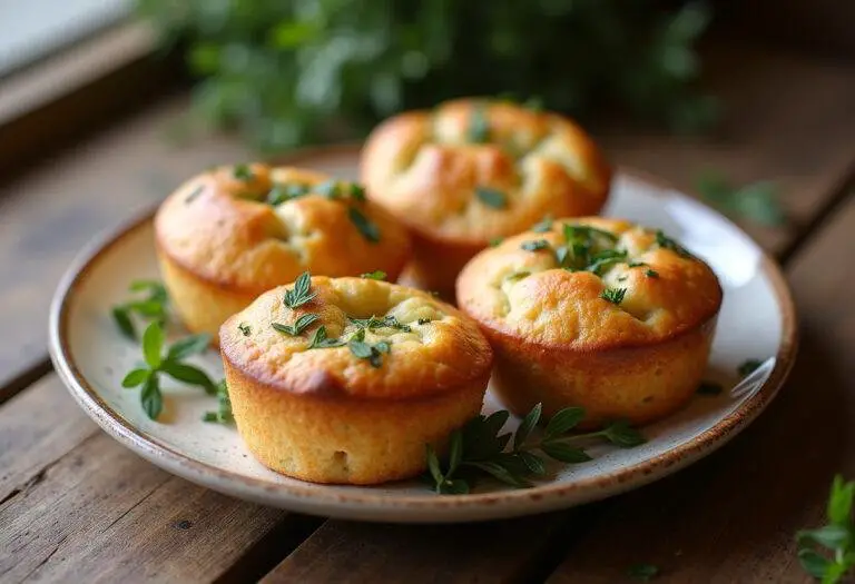 Deliciously baked Muffins Focaccia Faciles displayed on a platter, perfect for any meal.