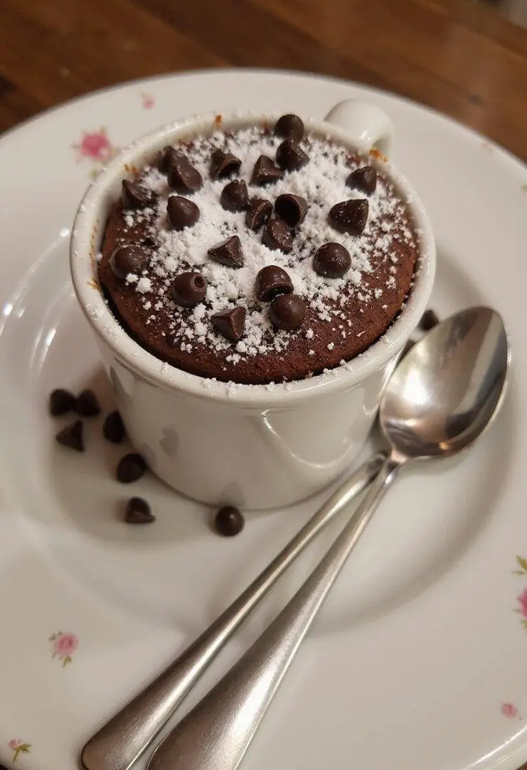 DĂ©licieux Mug Cake au Chocolat minute dĂ©corĂ©, prĂȘt Ă ĂȘtre dĂ©gustĂ©