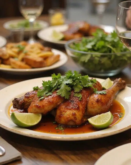Final presentation of Poulet Chipotle au Miel et Citron Vert, a delicious chicken dish perfect for any meal.