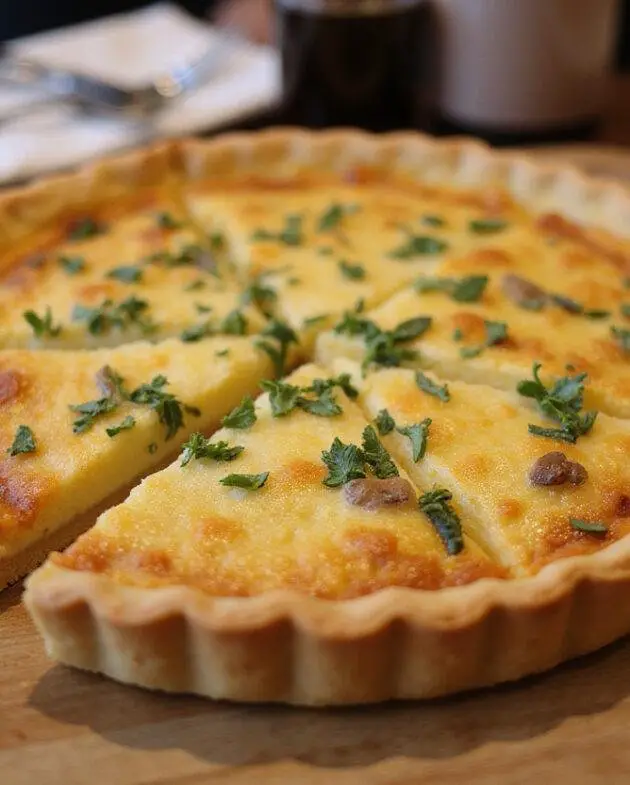 Quiche aux Légumes et Bacon, dorée et savoureuse, parfaite pour un repas.
