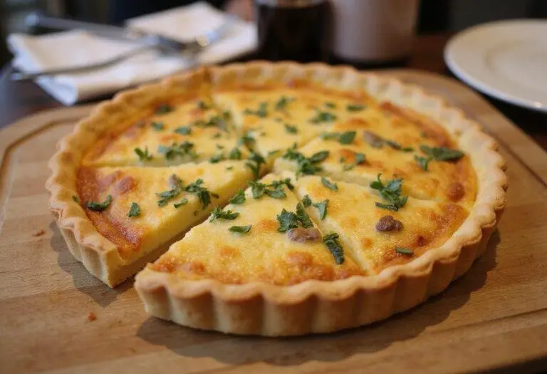Quiche aux Légumes et Bacon, dorée et savoureuse, parfaite pour un repas.