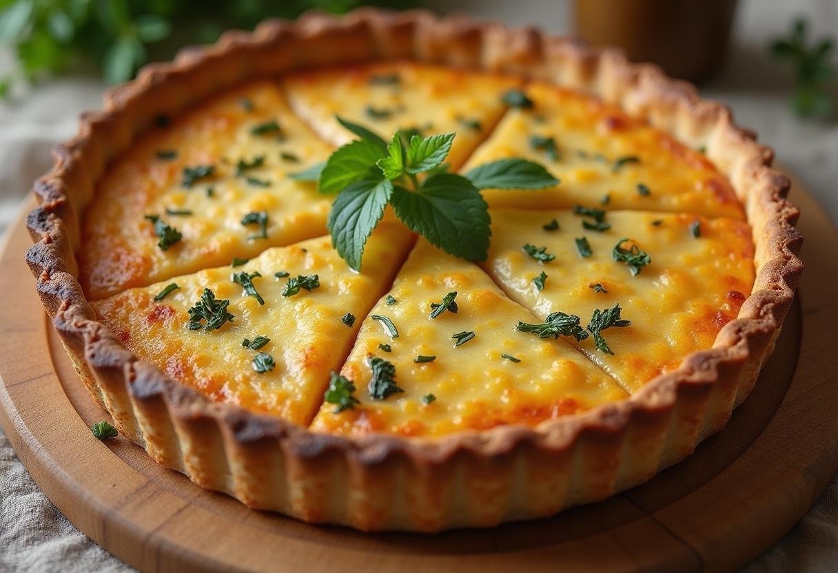 Quiche aux Légumes et Bacon, dorée et savoureuse, parfaite pour un repas.