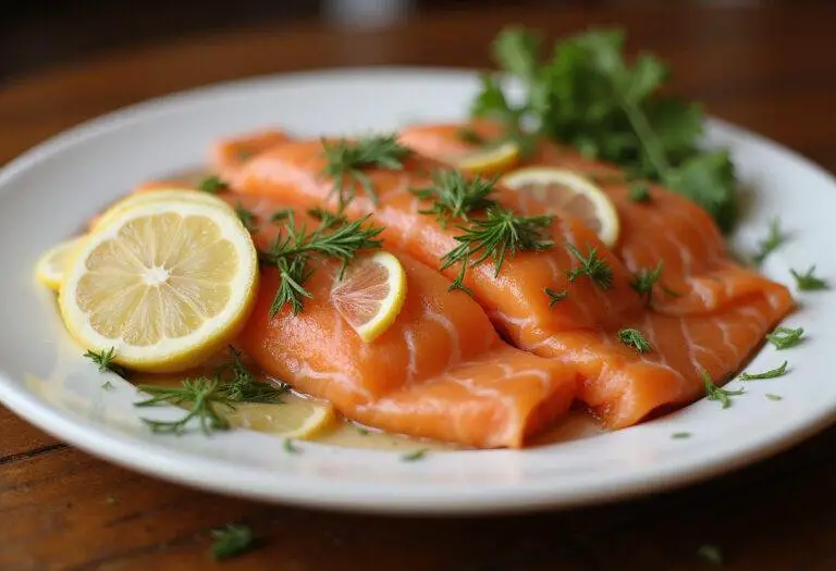 Finished quality smoked salmon dish, garnished and ready to enjoy.