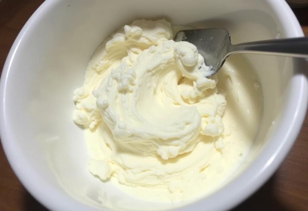 Whipped egg whites prepared for the Tarte au Fromage Blanc Alsacienne.