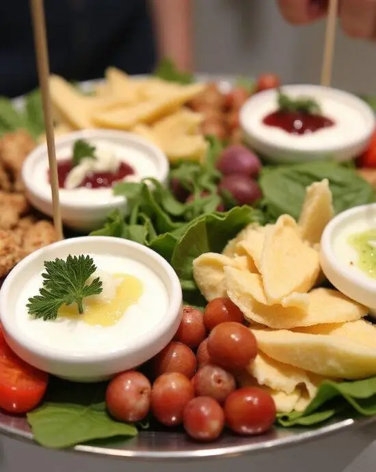 Platter of yogurt and fromage blanc dishes, perfect for demonstrating their differences and culinary uses.