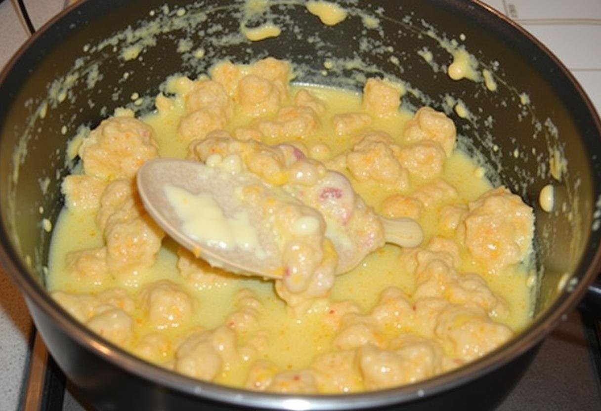 Ajout de crÚme fraßche à la blanquette de poulet cookeo, créant une sauce onctueuse et délicieuse.