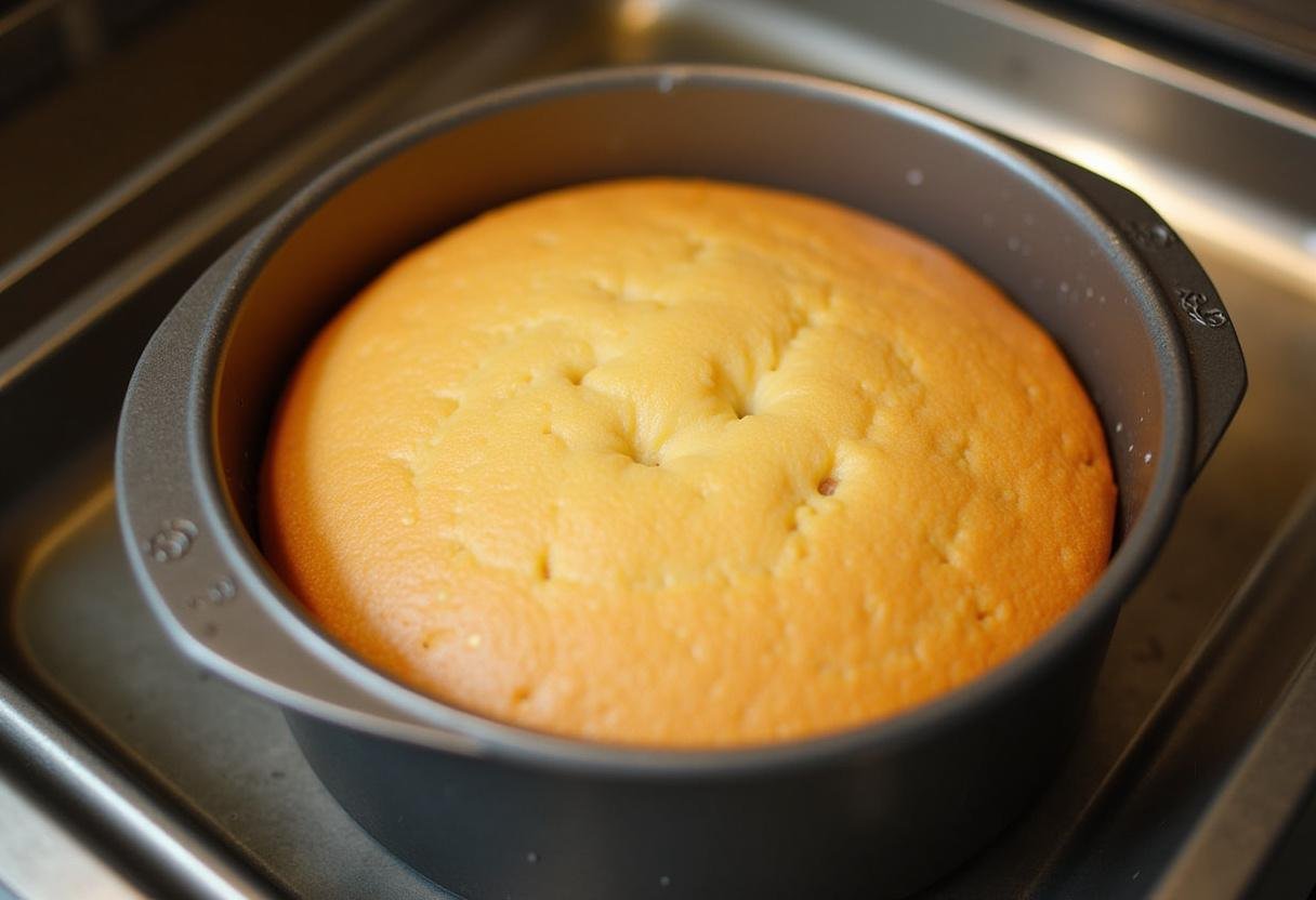 Versez la pâte à cake dans un moule et faites cuire au four pour préparer un cake aux pépites de chocolat moelleux.