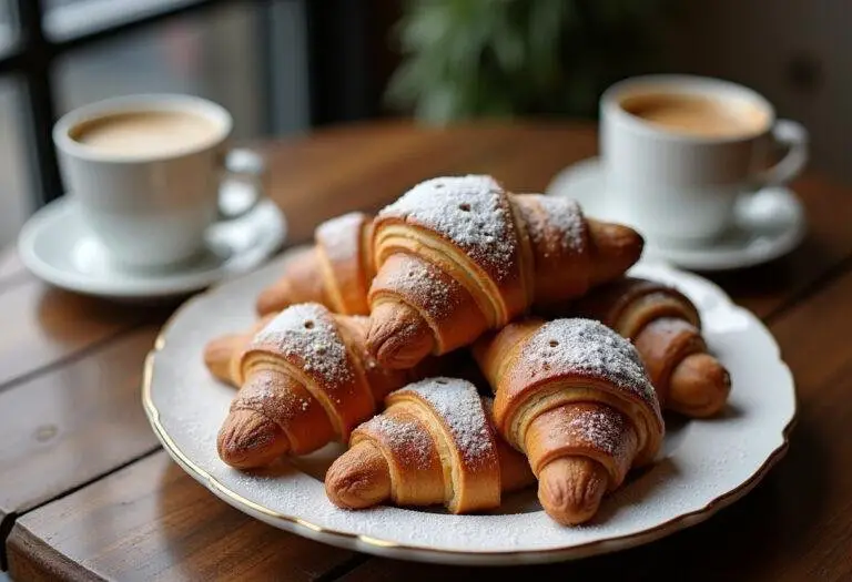 PrĂ©sentation de croissant cookie fraĂźchement cuisinĂ©, une fusion parfaite entre croissant et cookie, prĂȘte Ă ĂȘtre dĂ©gustĂ©e.