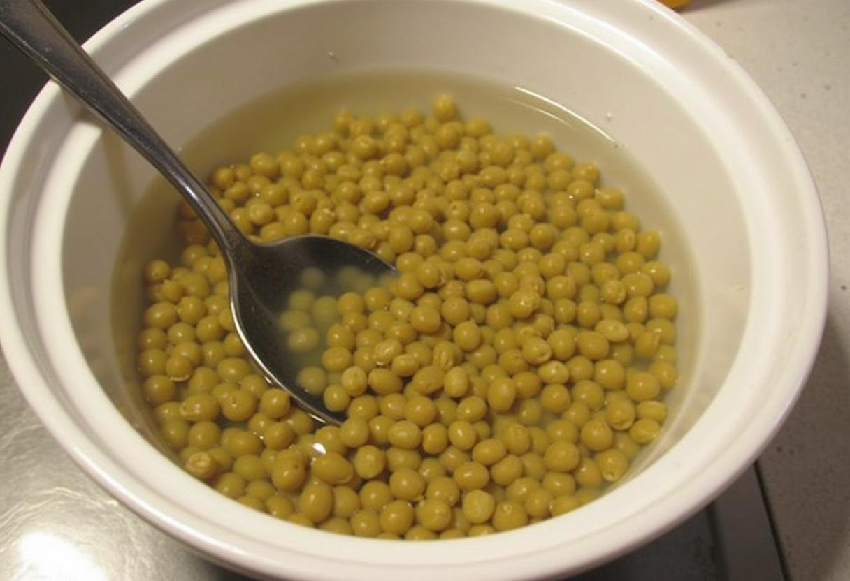 Rinçage des pois cassés pour une cuisson parfaite. Préparation des ingrédients.