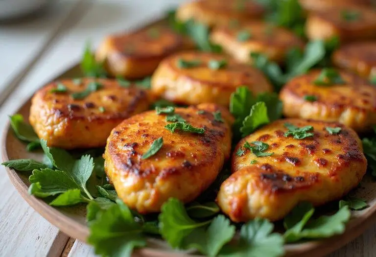 Présentation des paupiettes de poulet cuites à la perfection, décorées d'herbes fraîches, prêtes à être dégustées.