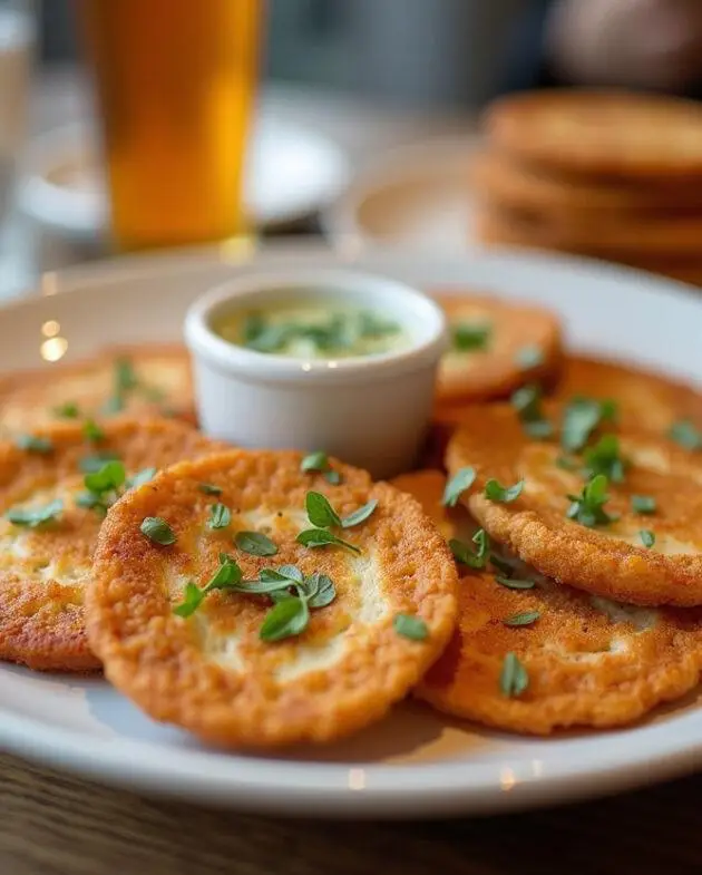 Une assiette de galettes de riz croustillantes garnies d'herbes fraîches, recette galette de riz, snack léger parfait.