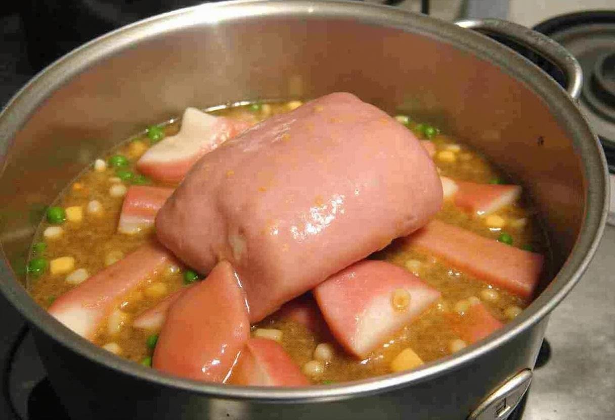 Peler et trancher la langue de bœuf cuite, prête à être servie avec une sauce piquante et des cornichons.