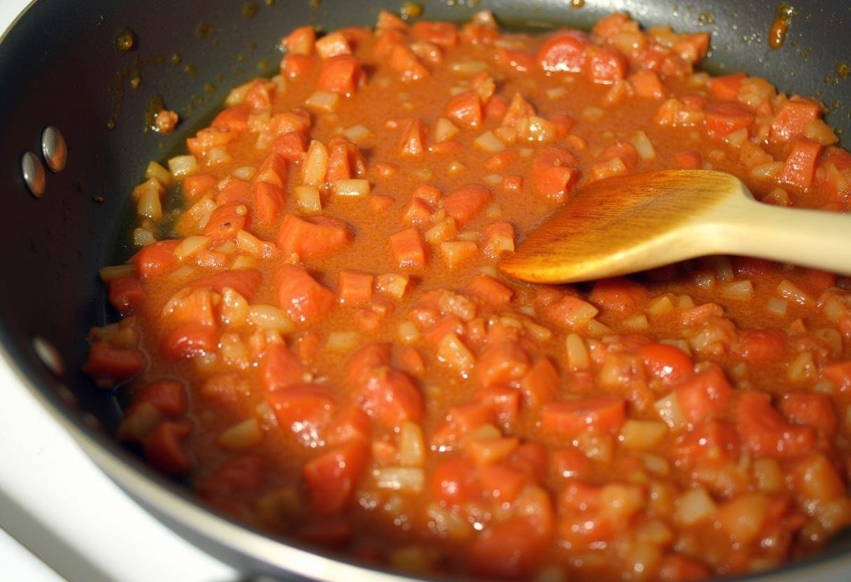 Préparer une sauce piquante en faisant sauter des oignons et de l'ail pour ajouter une profondeur de saveur à la langue de bœuf.