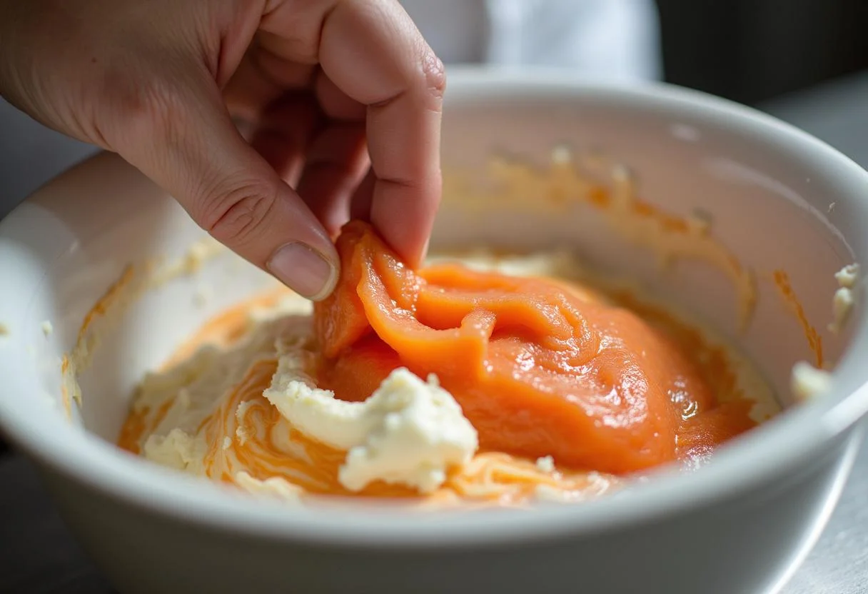 Mélange délicat de saumon et de fromage à la crÚme pour une mousse fine de saumon.