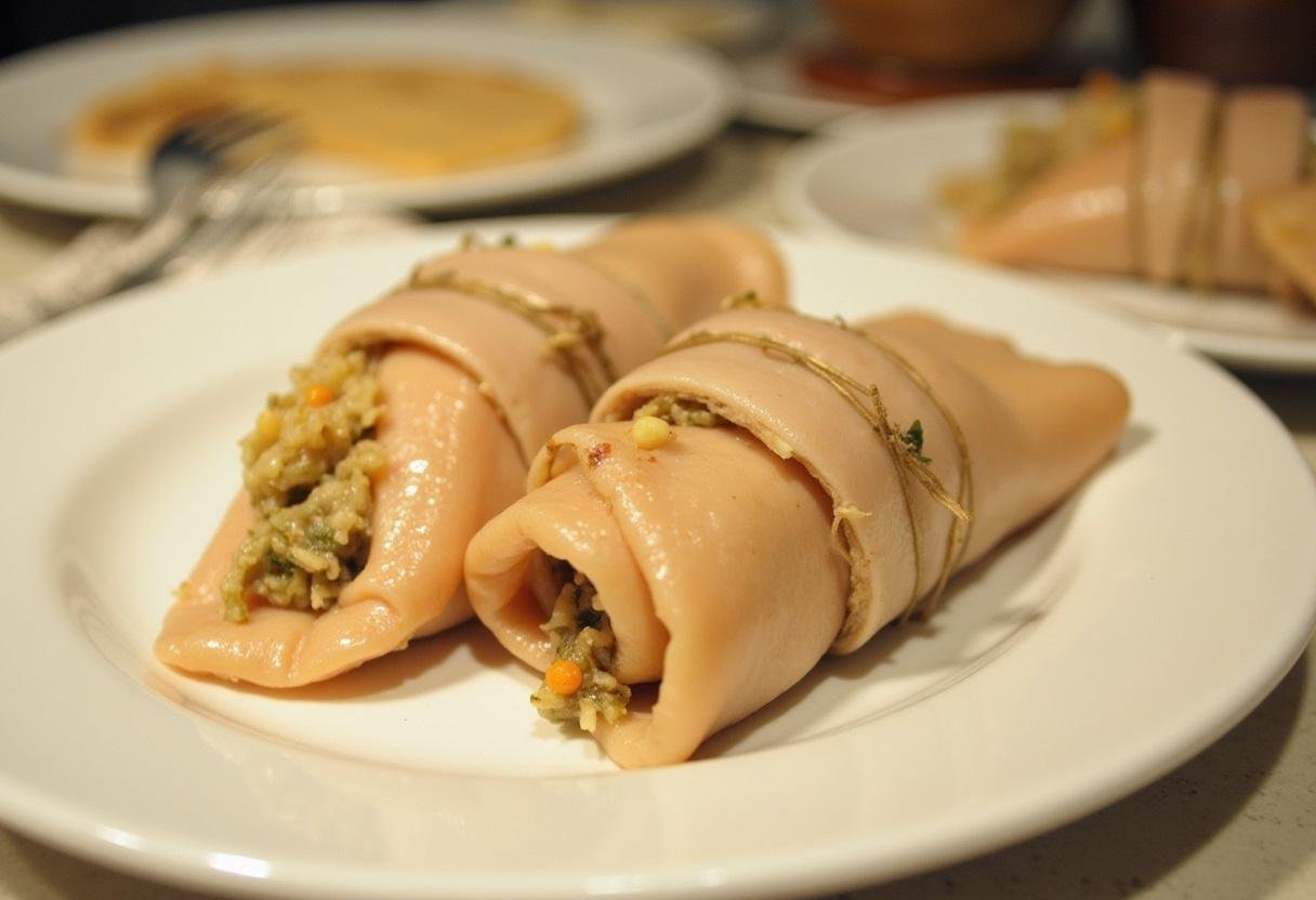 Roulage des paupiettes de poulet, bien serrées et mises sur une assiette propre.