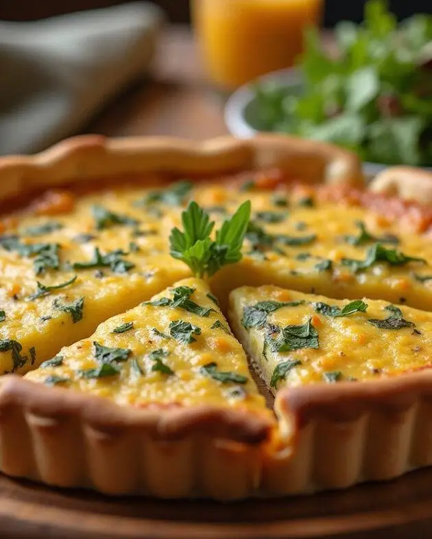 Quiche salée parfaitement cuite, prête à être servie, illustrant les recettes variées de quiches salées.