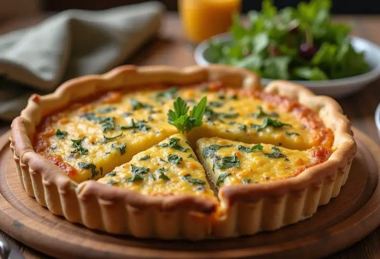 Quiche salée parfaitement cuite, prête à être servie, illustrant les recettes variées de quiches salées.