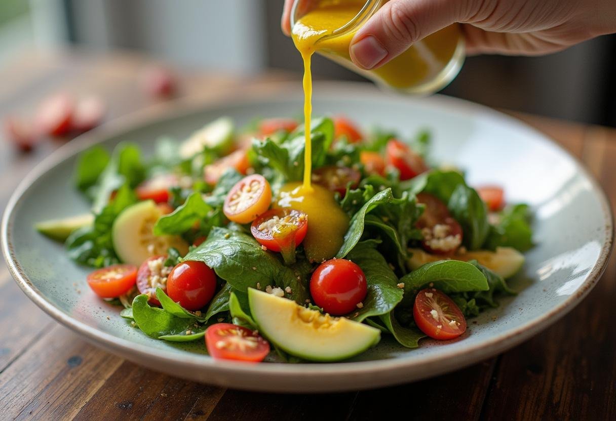 Versez une vinaigrette légère sur la salade parisienne pour rehausser la saveur.