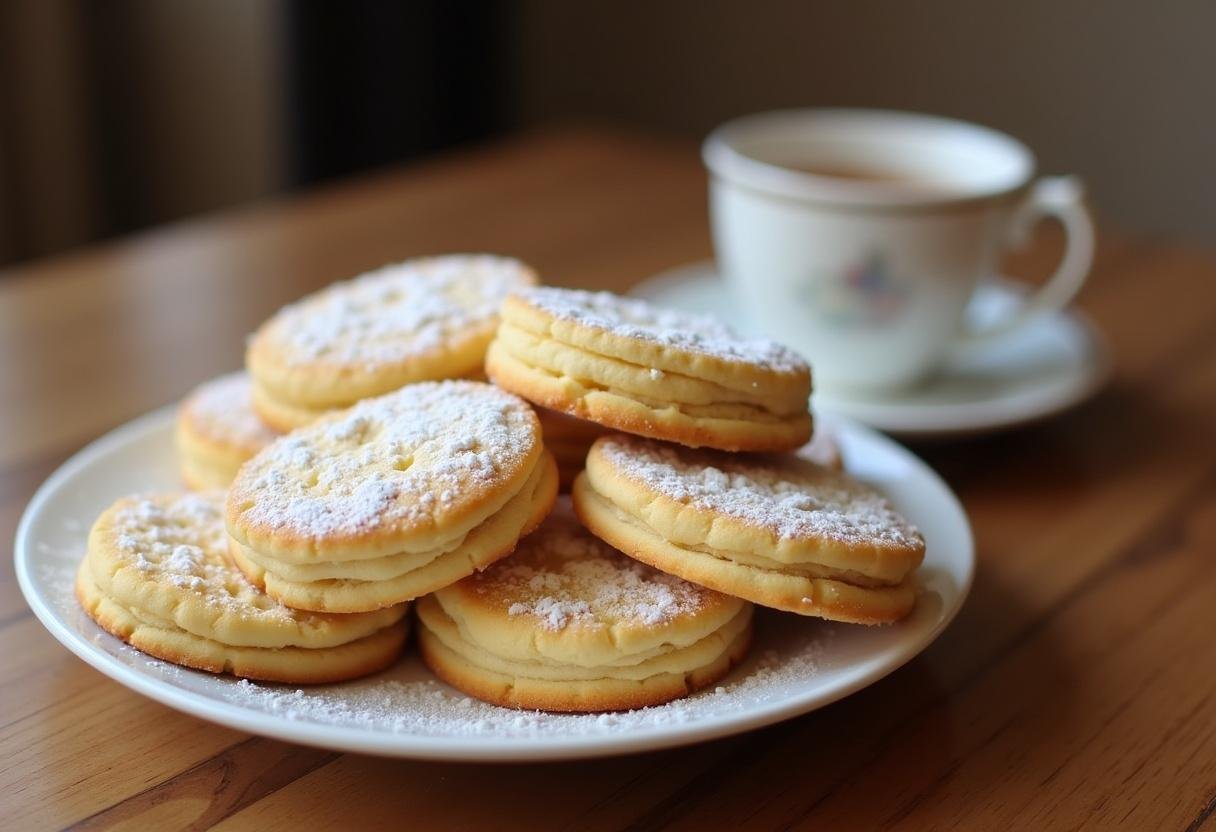 Visuel de biscuits anglais sablés au beurre sur une assiette