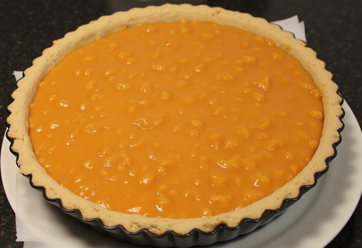 Cuisson de la tarte aux poireaux au four, obtenant une belle croûte dorée.