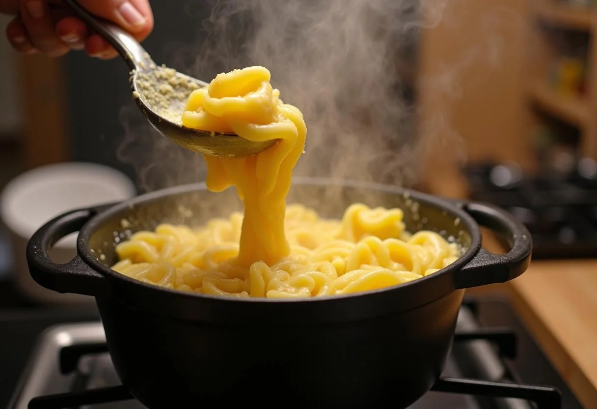Tortellini ricotta épinard cuisant dans l'eau bouillante, montrant le processus de cuisson traditionnel.
