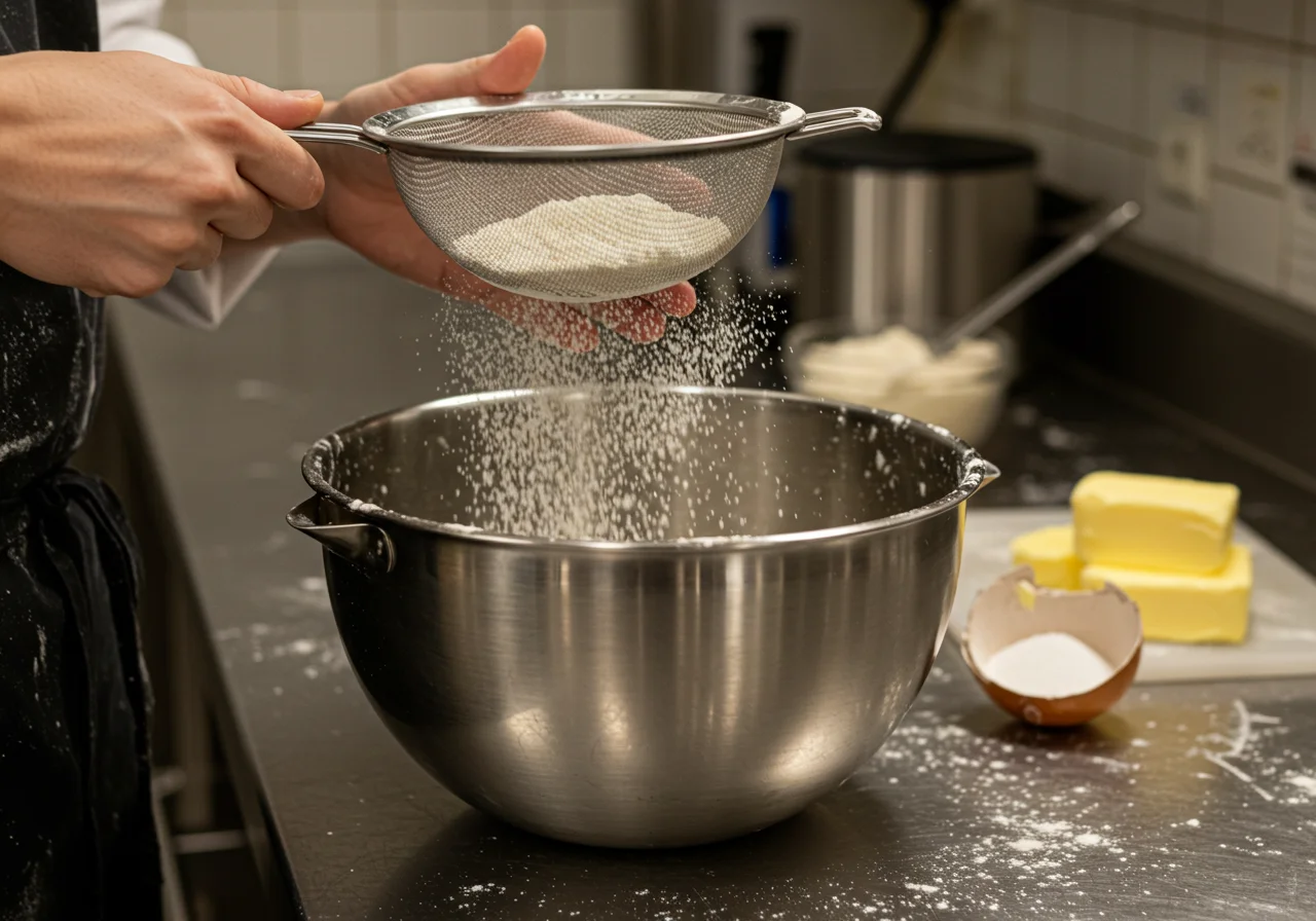 Mélange d'ingrédients pour la galette des rois chocolat, mettant en avant la farine, le sucre et le beurre.