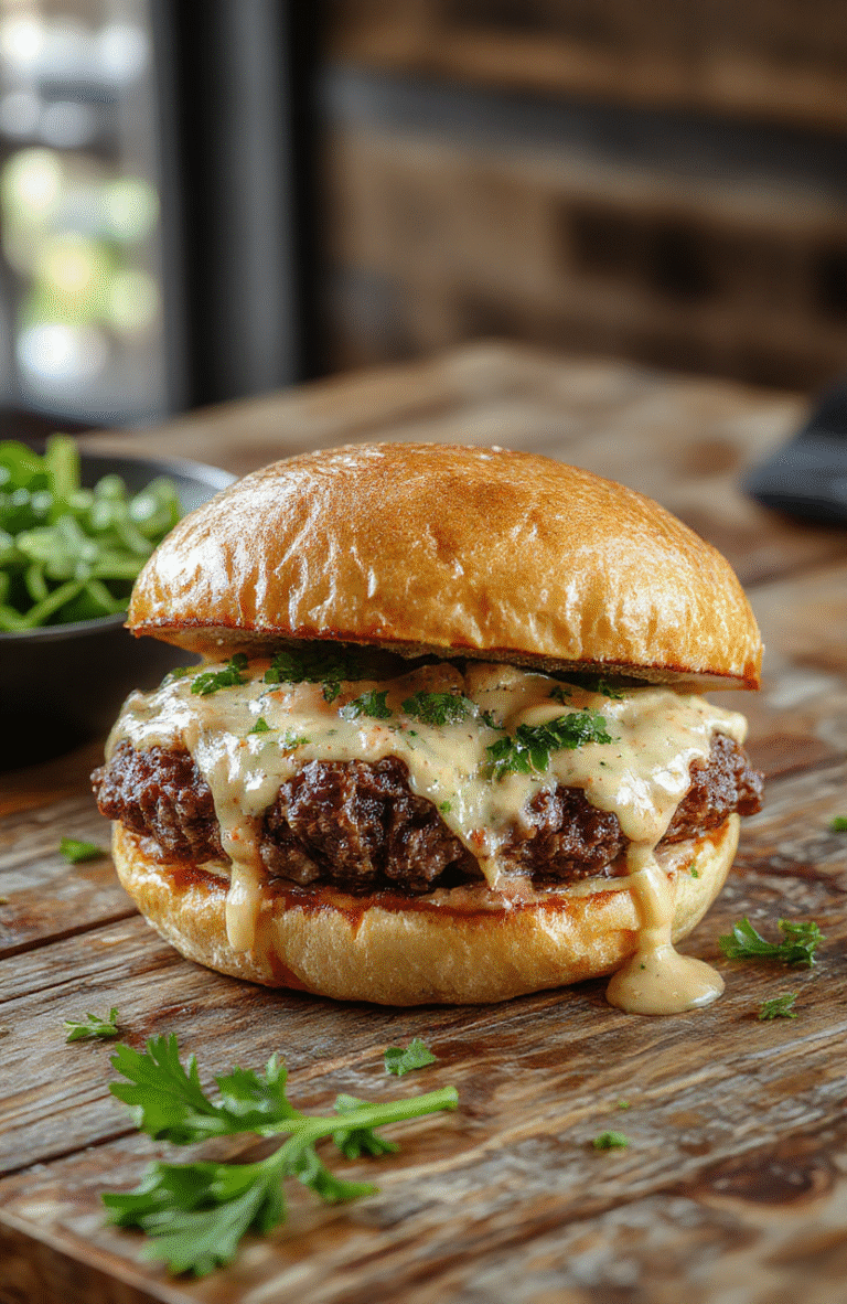 A perfectly baked beef wellington showcases a golden, flaky puff pastry crust surrounding tender, juicy beef fillet topped with a mushroom duxelles. The dish is plated on a sleek white plate with a side of vibrant greens and drizzled with red wine reduction. The textures of the crispy pastry contrast beautifully with the succulent beef and the earthy mushroom topping, styled simply to emphasize elegance and culinary perfection.