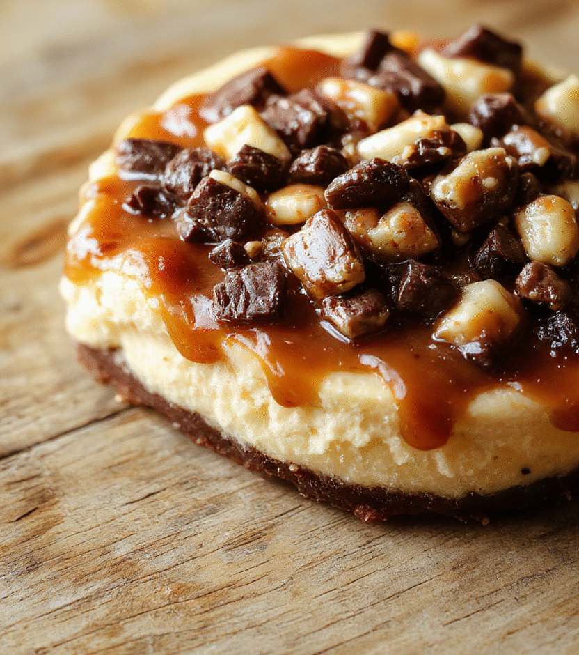 A rich slice of turtle cheesecake with smooth creamy filling topped with glossy caramel and melted chocolate drizzle, garnished with chopped pecans on a white plate, styled with a neutral background and soft natural lighting highlighting the glossy toppings and crumbly crust.