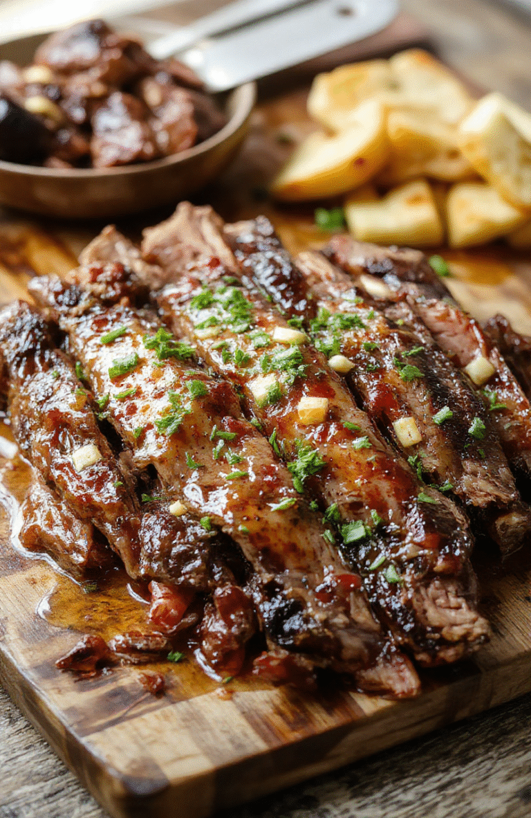 A beautifully glazed honey baked beef roast served on a rustic wooden platter, garnished with fresh herbs and slices revealing tender, juicy interior, with a glossy, caramelized surface, surrounded by seasonal vegetables, soft natural lighting highlighting the rich caramel tones and appetizing textures.