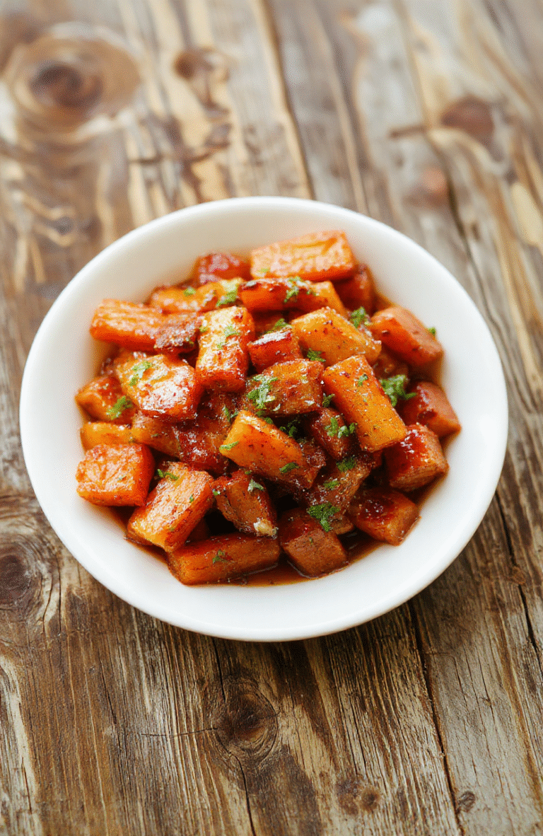 A vibrant plate of glazed carrots with a glossy caramelized coating, garnished with fresh herbs and served on a elegant white dish, colorful carrots vary in shades from deep orange to purple, textures appear tender and shiny, styled simply to highlight the natural beauty and festive appeal.