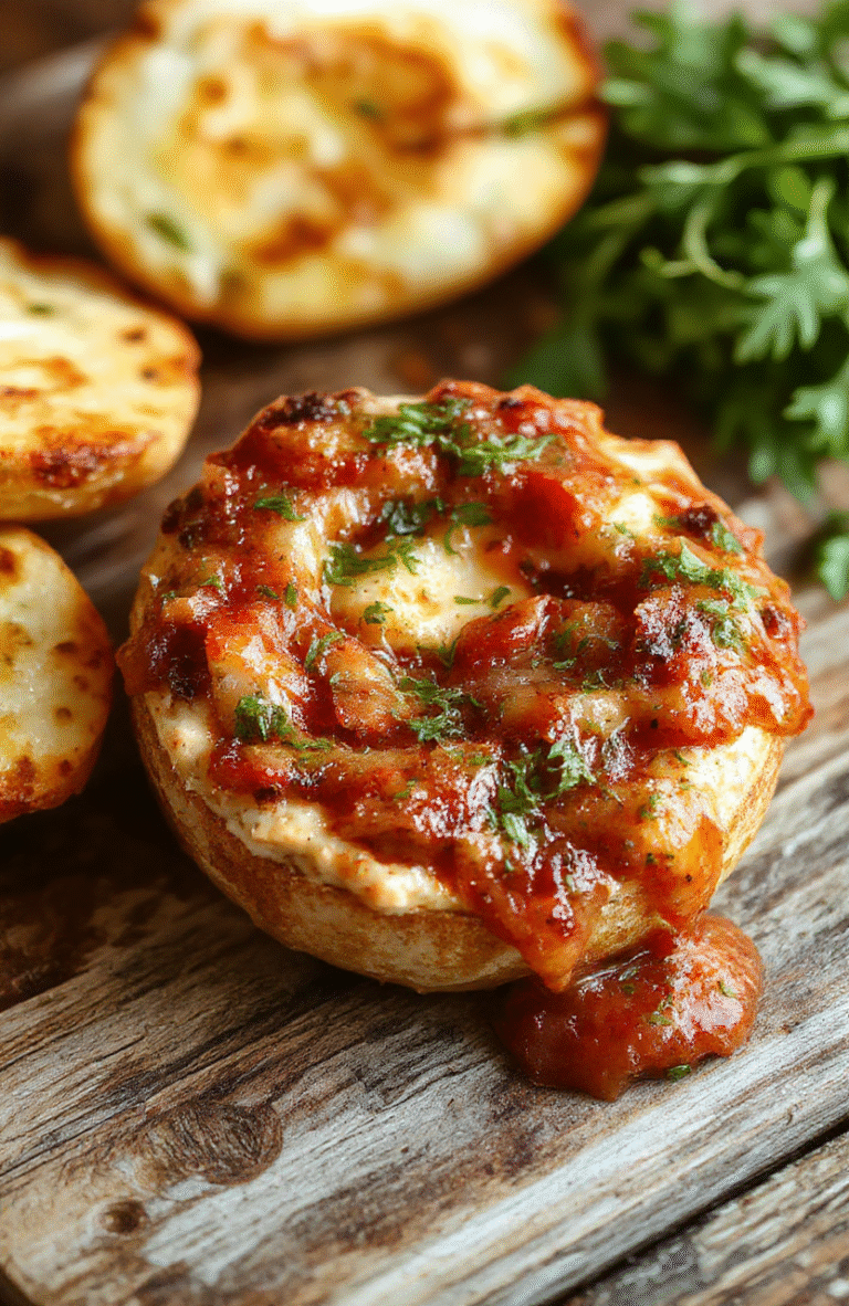 A vibrant bowl of bruschetta dip topped with fresh basil and diced tomatoes, surrounded by crunchy toasted baguette slices on a rustic wooden table, colorful ingredients contrasting with the creamy dip texture, styled for an inviting appetizer presentation.