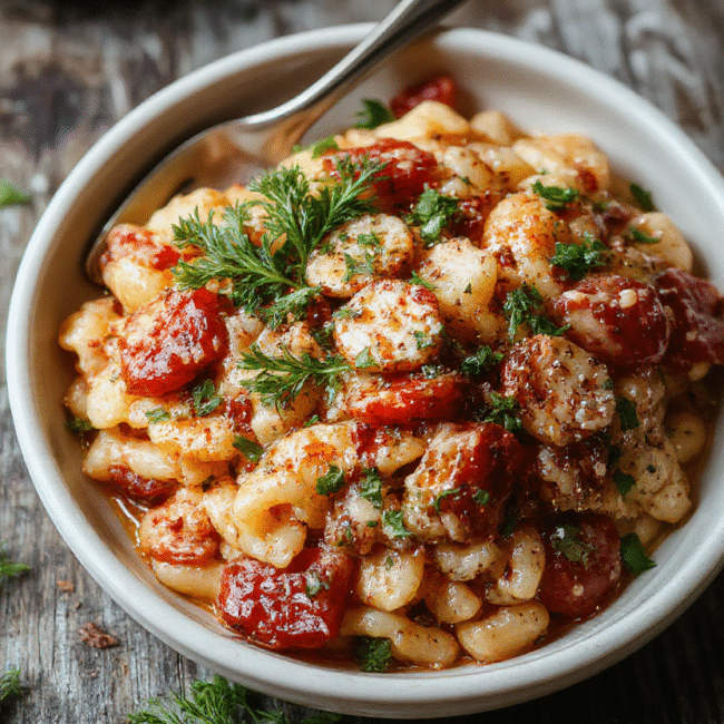 A vibrant plate of cooked orzo pasta mixed with colorful vegetables, garnished with fresh herbs on a rustic wooden surface, showcasing creamy textures and appealing presentation