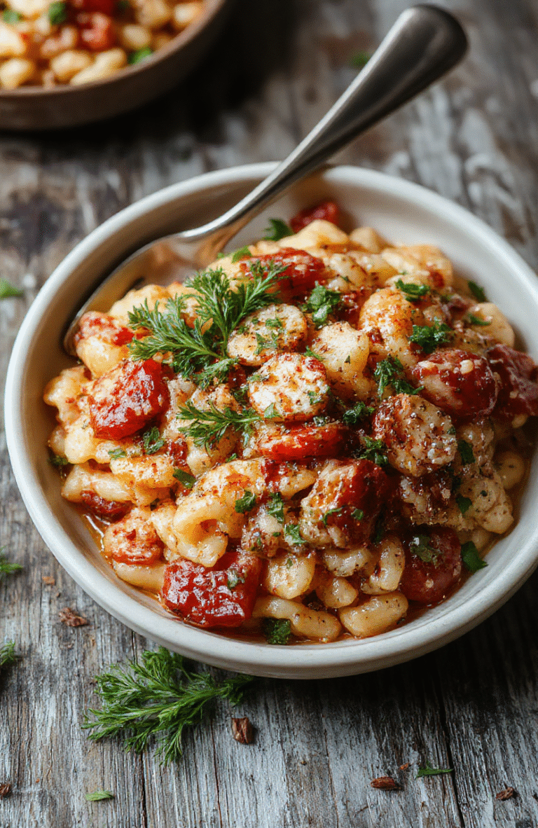 A vibrant plate of cooked orzo pasta mixed with colorful vegetables, garnished with fresh herbs on a rustic wooden surface, showcasing creamy textures and appealing presentation