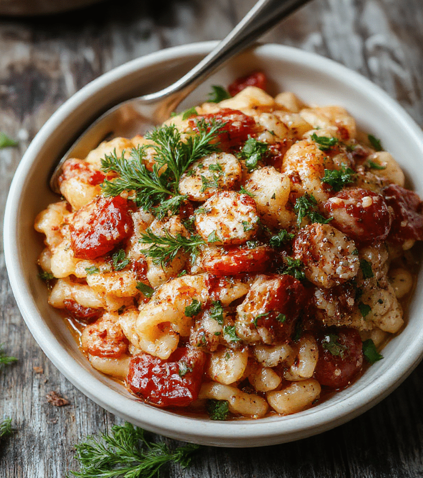 A vibrant plate of cooked orzo pasta mixed with colorful vegetables, garnished with fresh herbs on a rustic wooden surface, showcasing creamy textures and appealing presentation