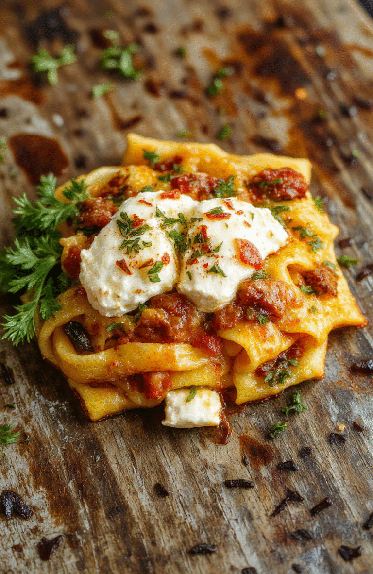 A vibrant plate of baked feta and veggie pasta showcasing colorful cherry tomatoes, leafy greens, and crumbled feta cheese. The dish is beautifully plated with a rustic wooden background, highlighting the creamy sauce and fresh ingredients, styled casually for an inviting, homemade look.