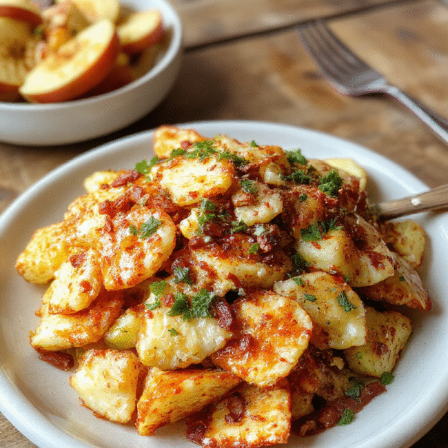 A vibrant plate of healthy apple nachos featuring sliced apples drizzled with caramel and yogurt, topped with colorful sprinkles and chopped nuts, arranged neatly on a white ceramic platter with a bright background and fresh ingredients around, highlighting the textures and appealing colors.