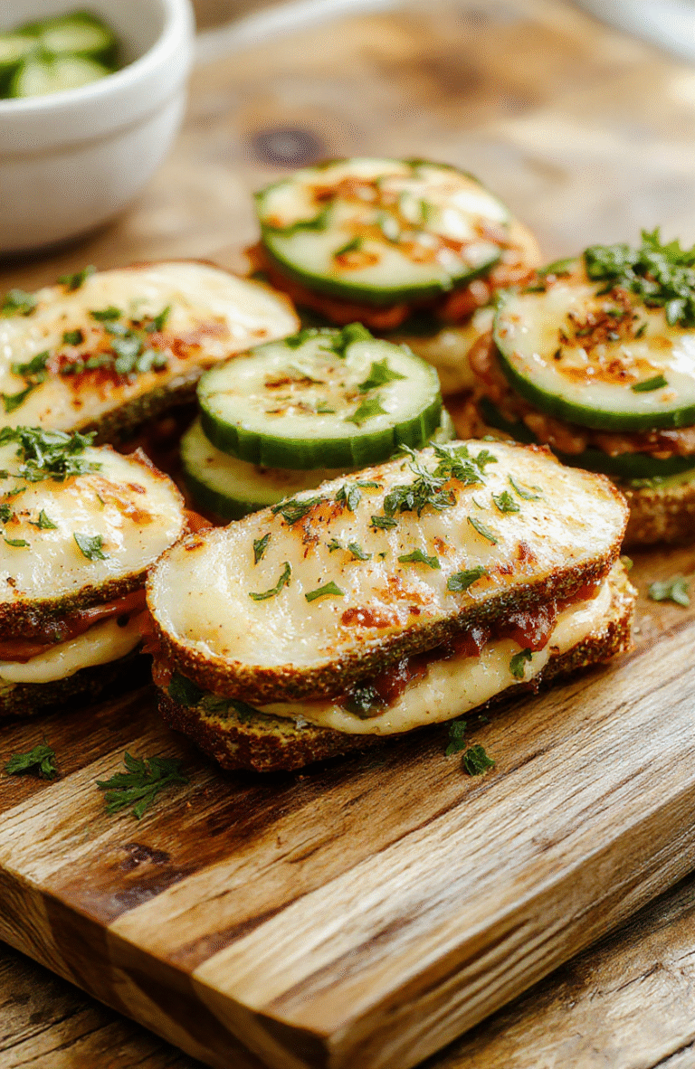 A close-up of vibrant cucumber sandwiches with thinly sliced cucumbers layered between soft bread slices, topped with fresh herbs and a light spread, displayed on a rustic wooden platter with a clean, inviting background. The sandwiches are neatly arranged, emphasizing their crisp texture and refreshing appearance.